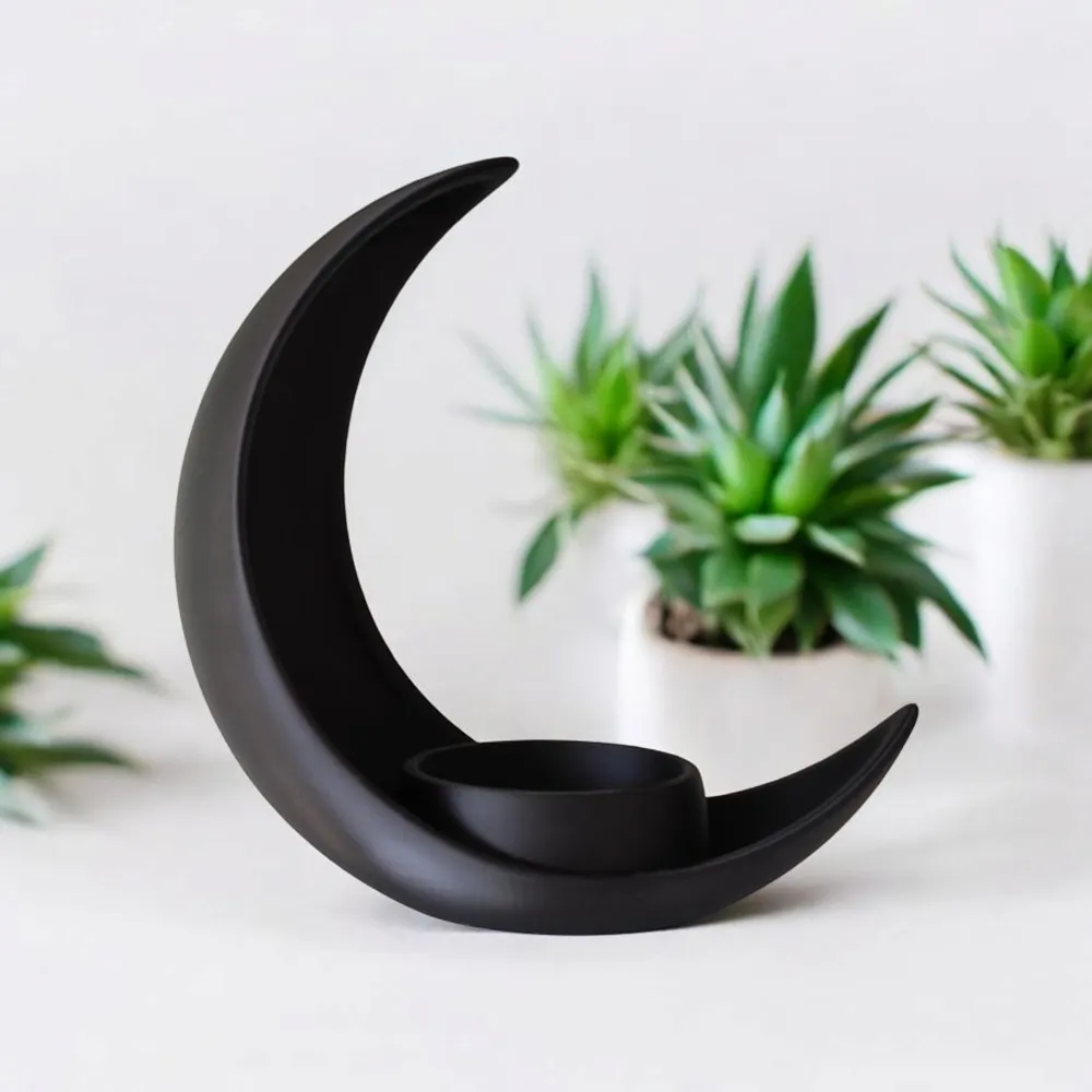 Inspiração: Vaso lunar preto em cenário branco